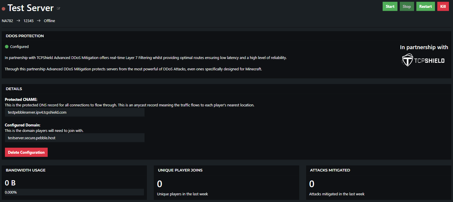 TCPShield Control Panel