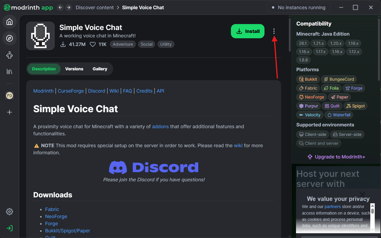 Press the three dots