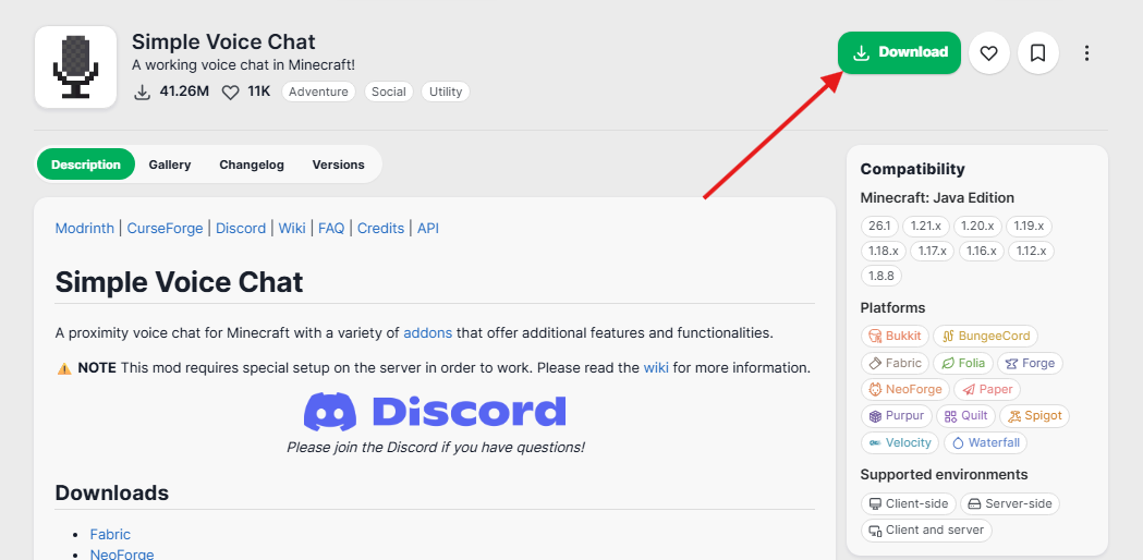 Press the download button