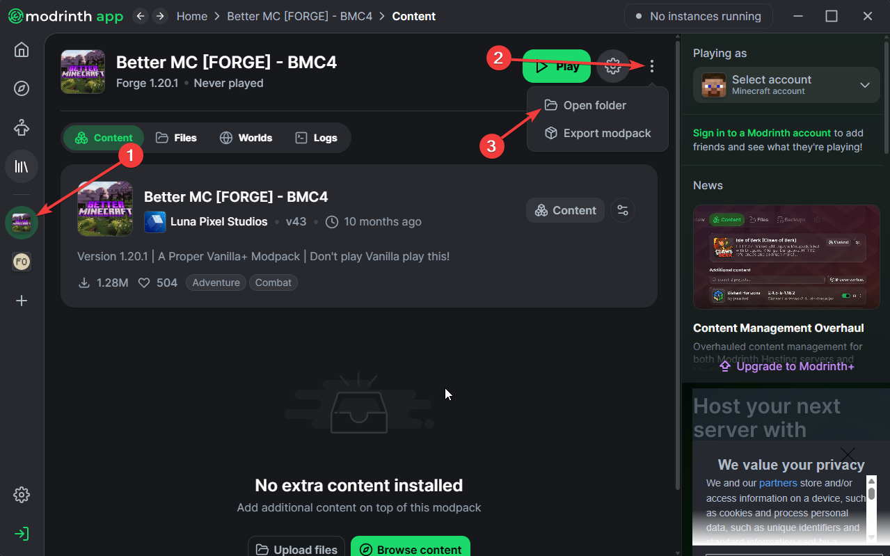 Access Modpack Files