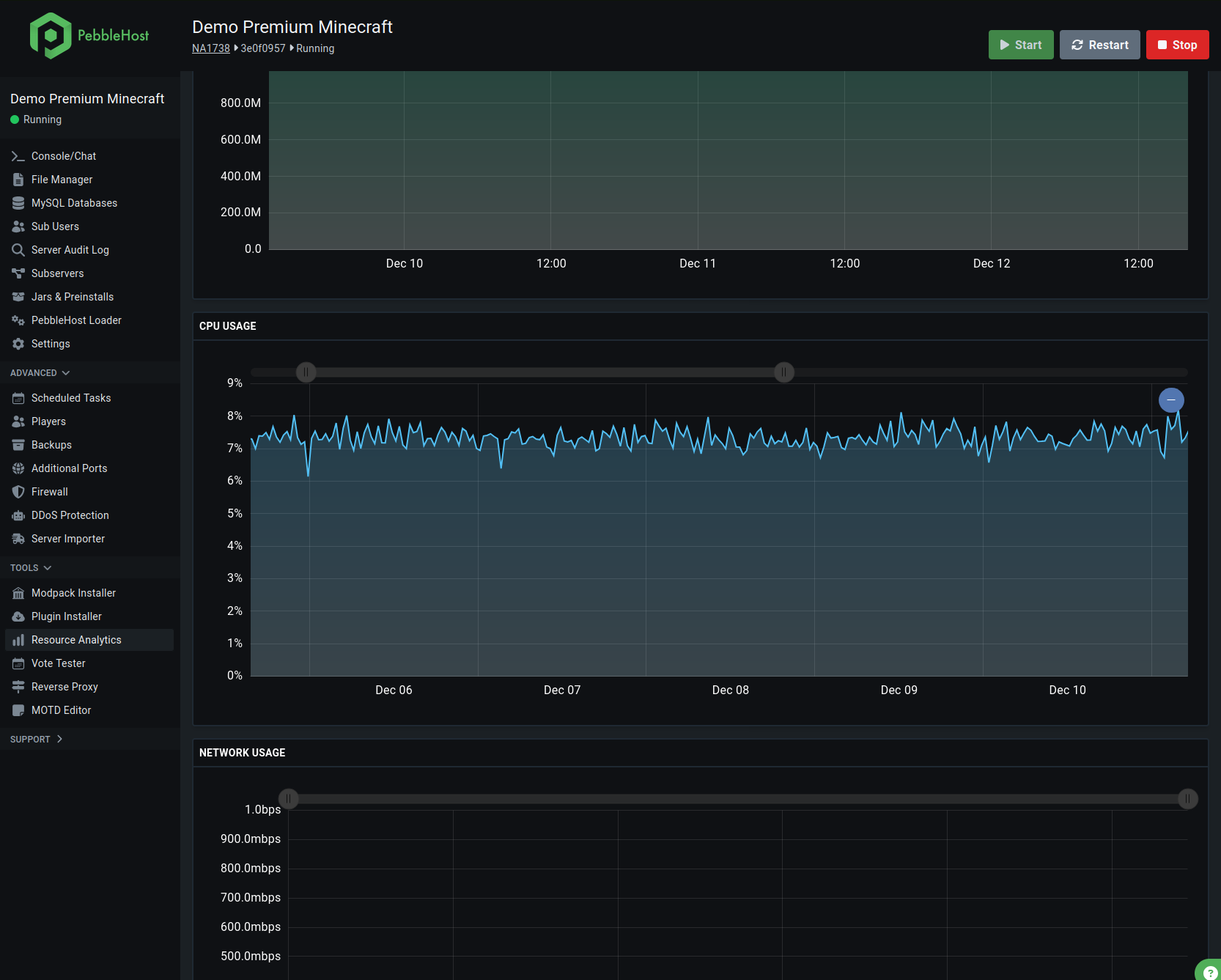 Game Panel Interface