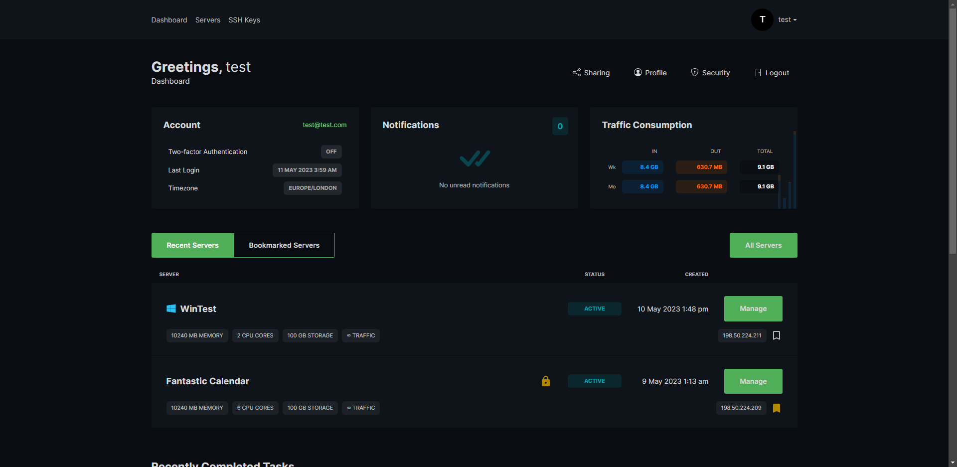 VPS Hosting Control Panel